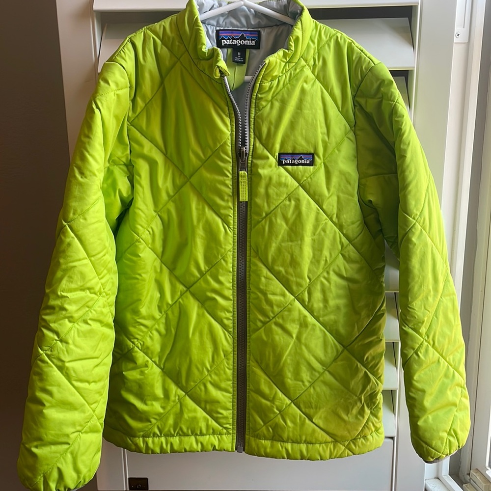 Patagonia lime green puffer 10